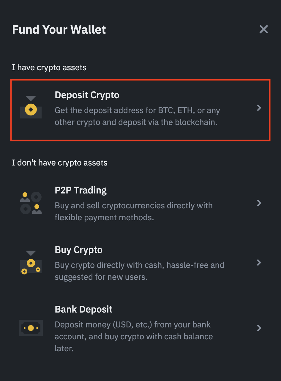 如何将加密货币充值到币安账户